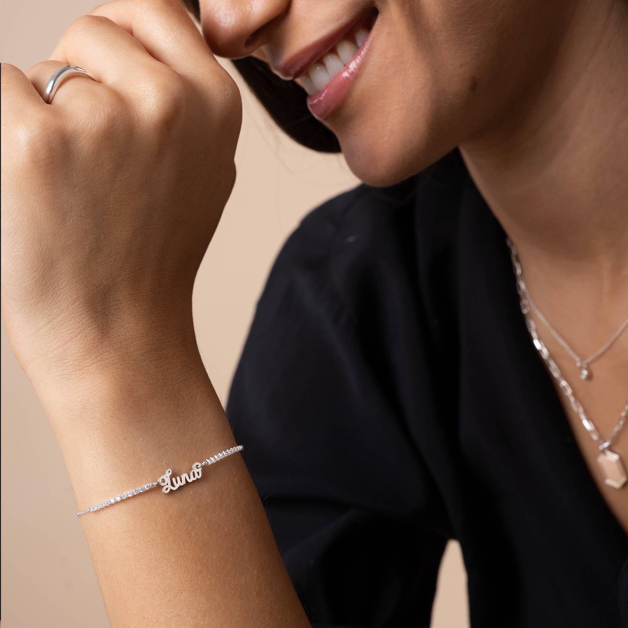 Pulsera con Nombre Kate de Tenis en Plata Esterlina-3 Pulsera con Nombre Kate de Tenis en Plata Esterlina-3 foto de producto