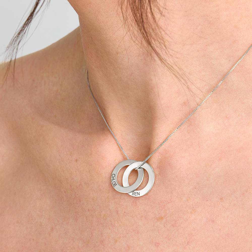Collar de Anillo Ruso con 2 Anillos en Plata-4 Collar de Anillo Ruso con 2 Anillos en Plata-4 foto de producto