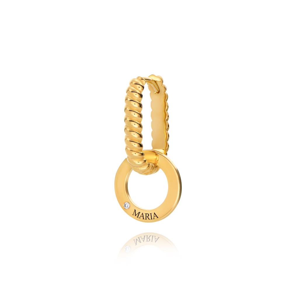 Pendientes Serena con Nombre y Diamante en Vermeil de Oro-1 foto de producto