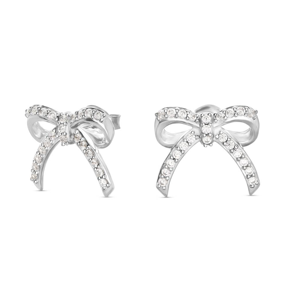 Pendientes Lazo Radiante en Plata de Ley-1 foto de producto