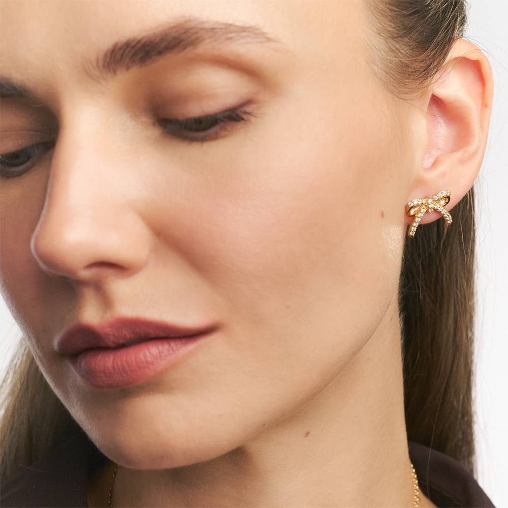 Pendientes Lazo Radiante en Oro Vermeil-2 foto de producto