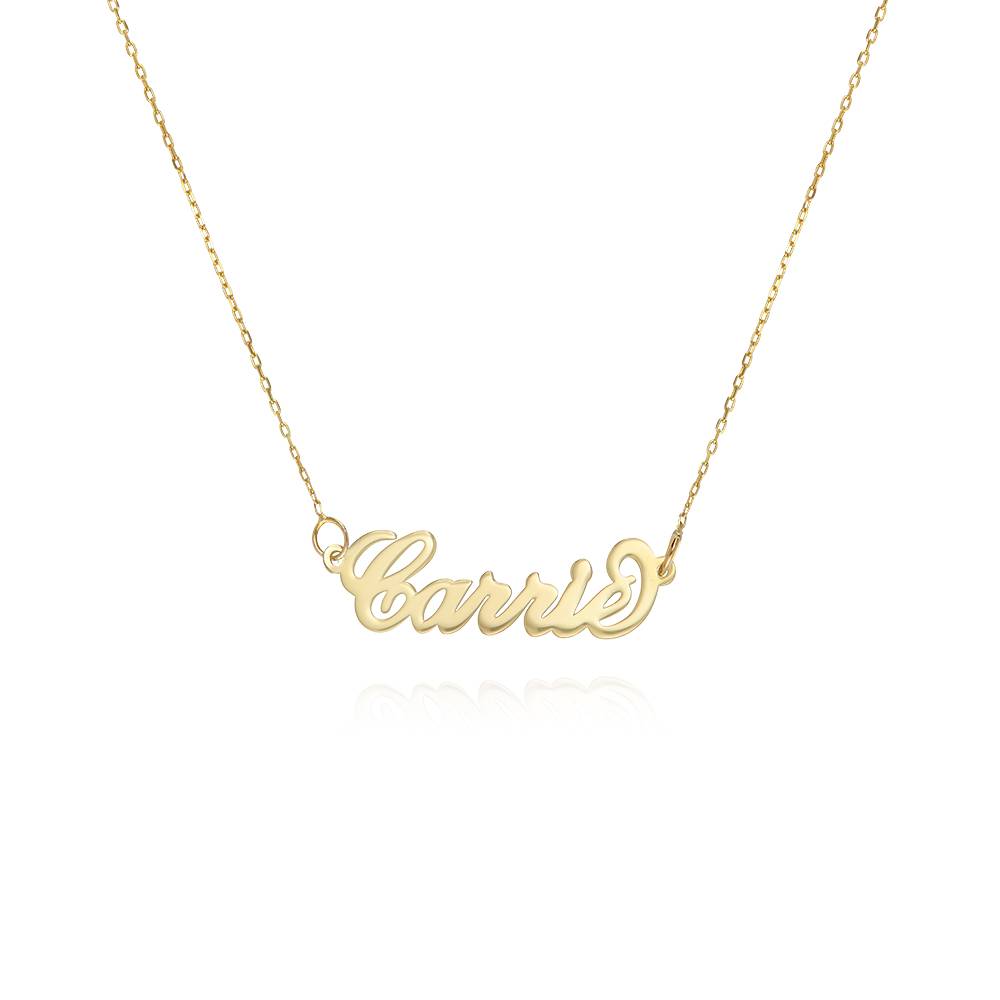 Collar con Nombre Carrie Pequeño en Oro Sólido 14K-2 foto de producto