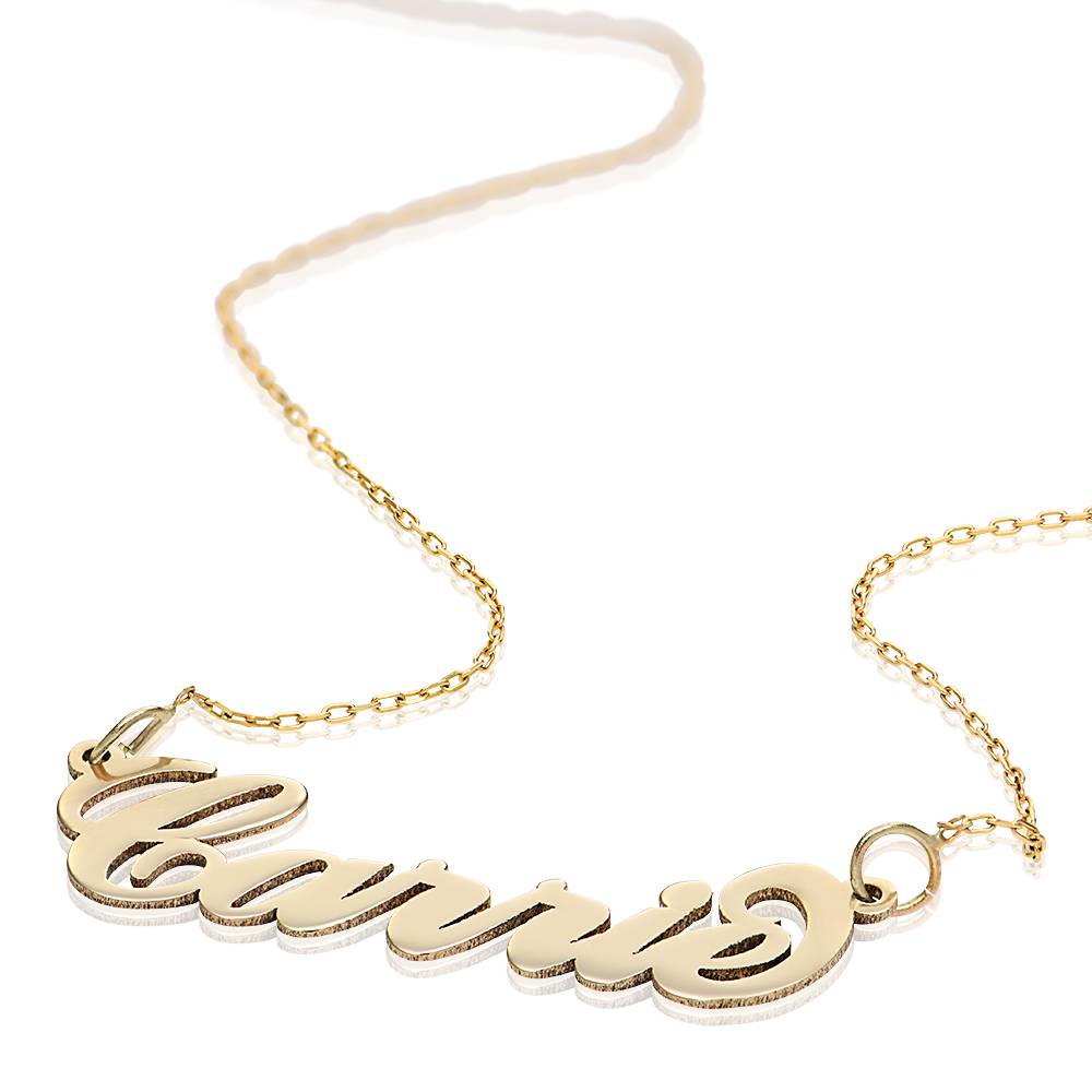 Collar con Nombre Carrie Pequeño en Oro Sólido 14K-3 foto de producto
