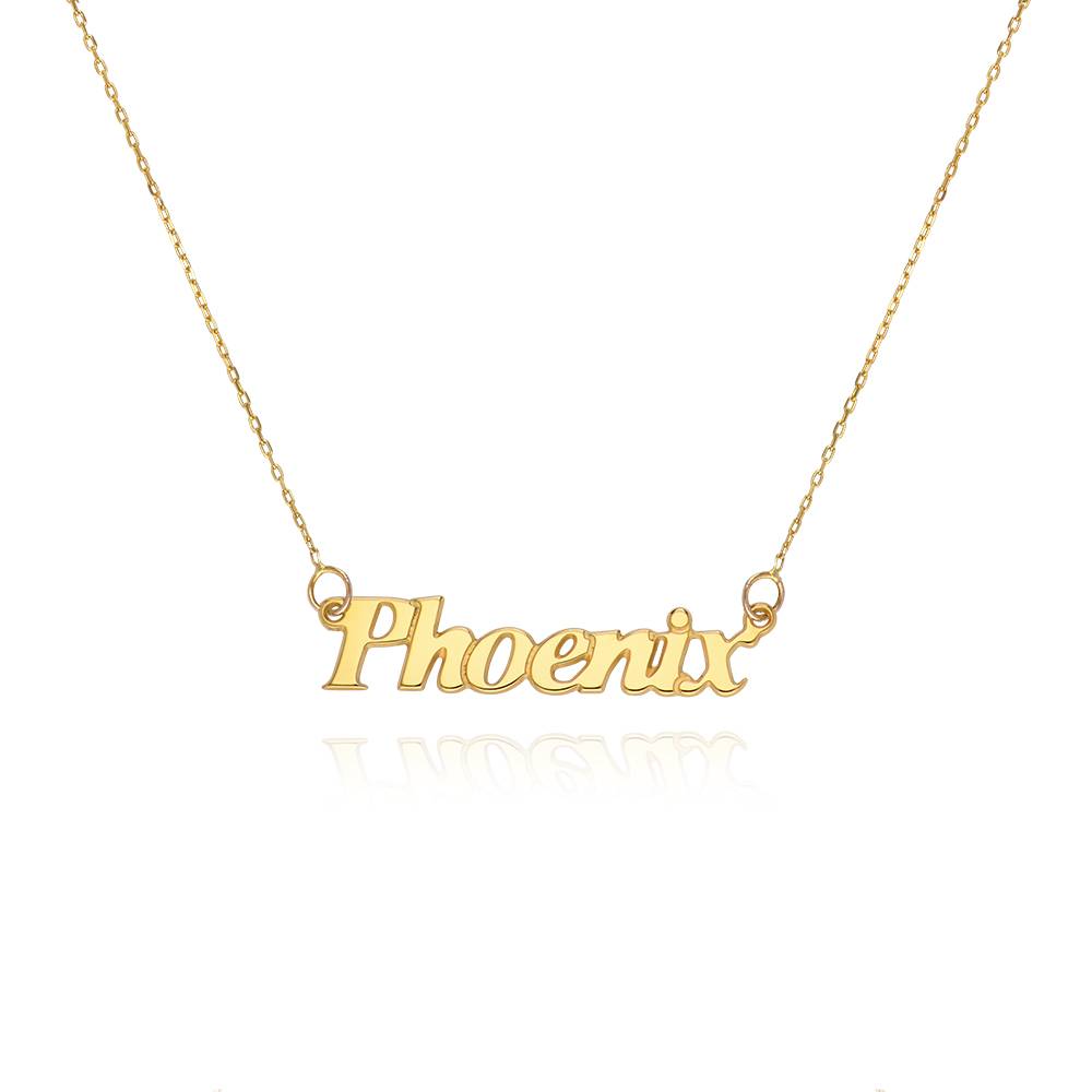 Collar con Nombre Pequeño en Oro Sólido 14K-2 foto de producto