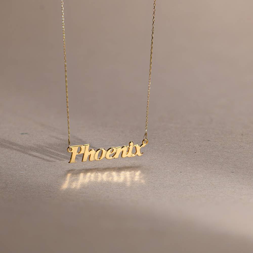 Collar con Nombre Pequeño en Oro Sólido 14K-3 foto de producto
