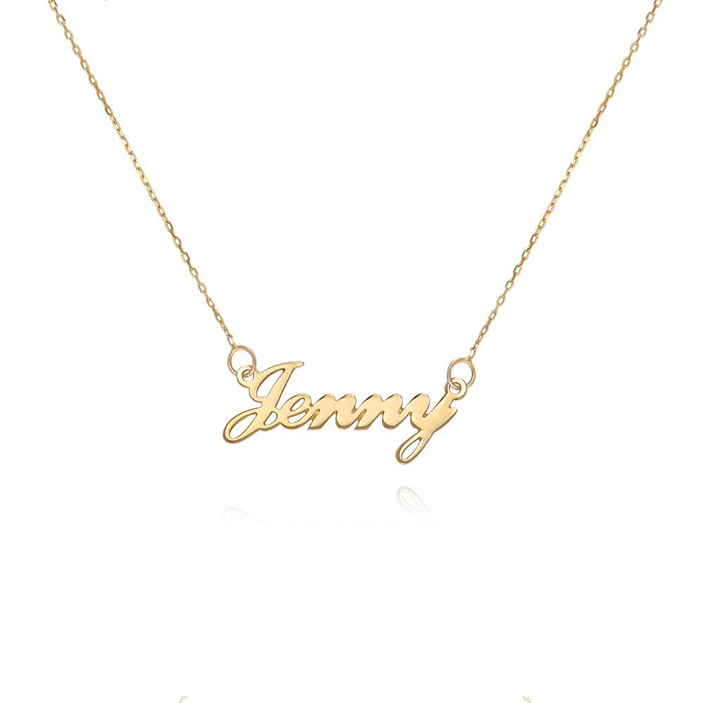Collar con Nombre Hollywood Pequeño en Oro Sólido de 14K-2 foto de producto