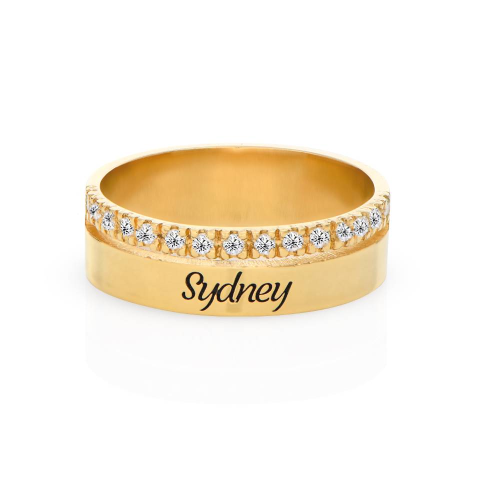 Anillo Doble Sofia con 0.15ct Diamantes en Vermeil de Oro-2 Anillo Doble Sofia con 0.15ct Diamantes en Vermeil de Oro-2 foto de producto