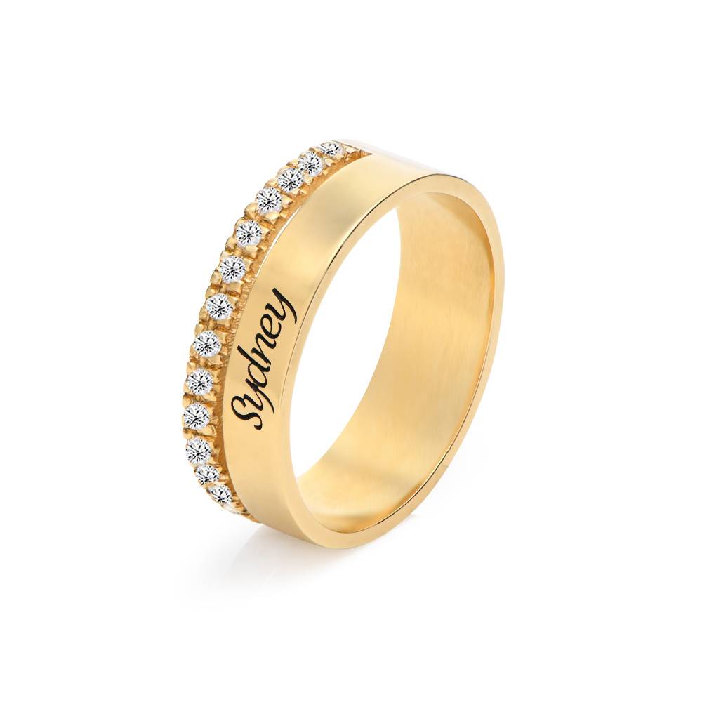 Anillo Doble Sofia con 0.15ct Diamantes en Vermeil de Oro-4 Anillo Doble Sofia con 0.15ct Diamantes en Vermeil de Oro-4 foto de producto
