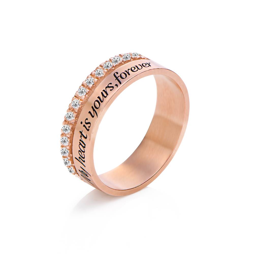 Anillo Doble Sofia con 0.15ct Diamantes en Chapa de Oro Rosa-2 foto de producto