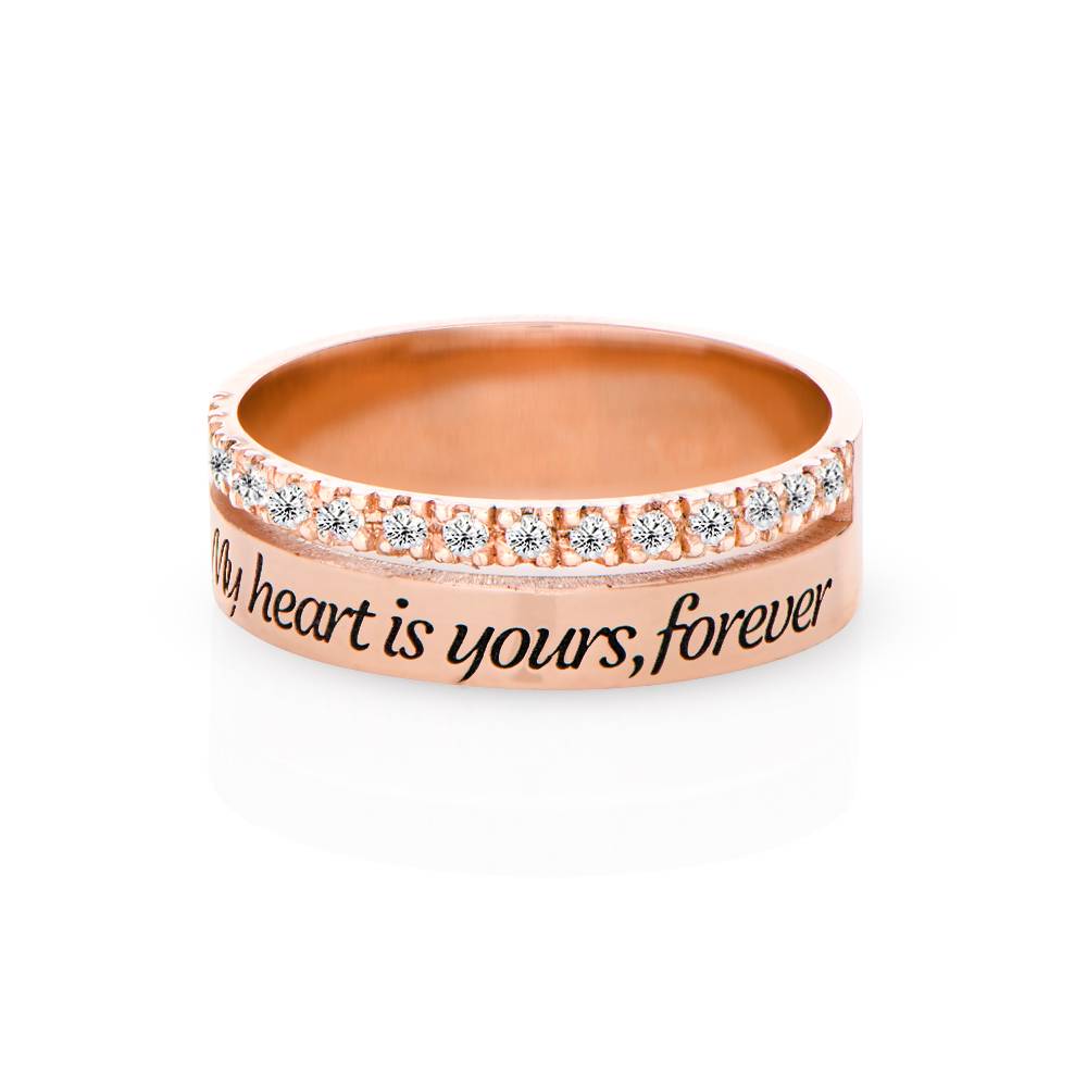 Anillo Doble Sofia con 0.15ct Diamantes en Chapa de Oro Rosa-1 foto de producto