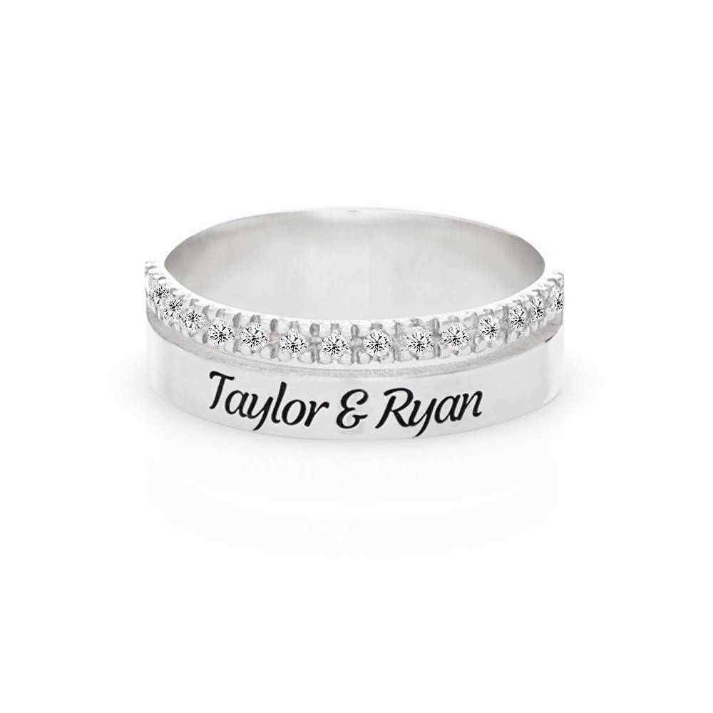 Anillo Doble Sofia con 0.15ct Diamantes en Plata Esterlina-5 Anillo Doble Sofia con 0.15ct Diamantes en Plata Esterlina-5 foto de producto