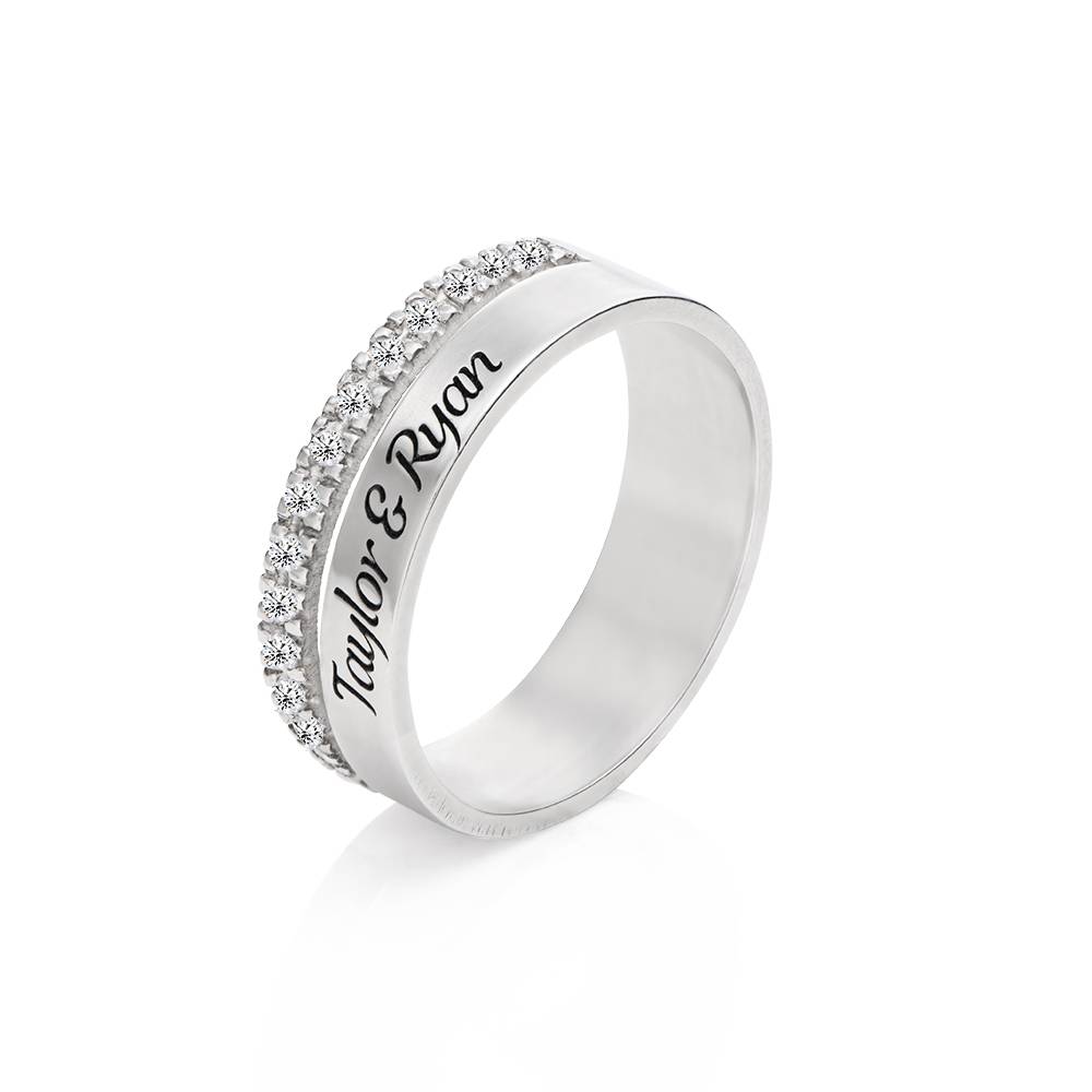 Anillo Doble Sofia con 0.15ct Diamantes en Plata Esterlina-1 Anillo Doble Sofia con 0.15ct Diamantes en Plata Esterlina-1 foto de producto