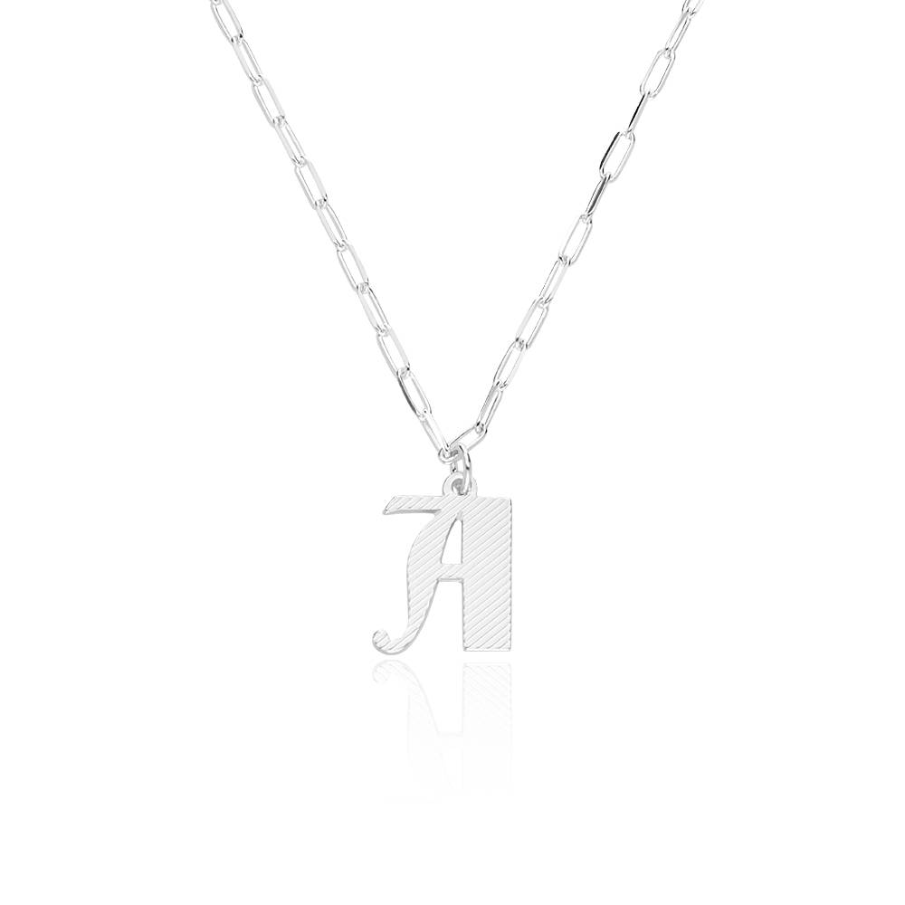 Collar Gótica con Inicial en Plata Esterlina-2 foto de producto