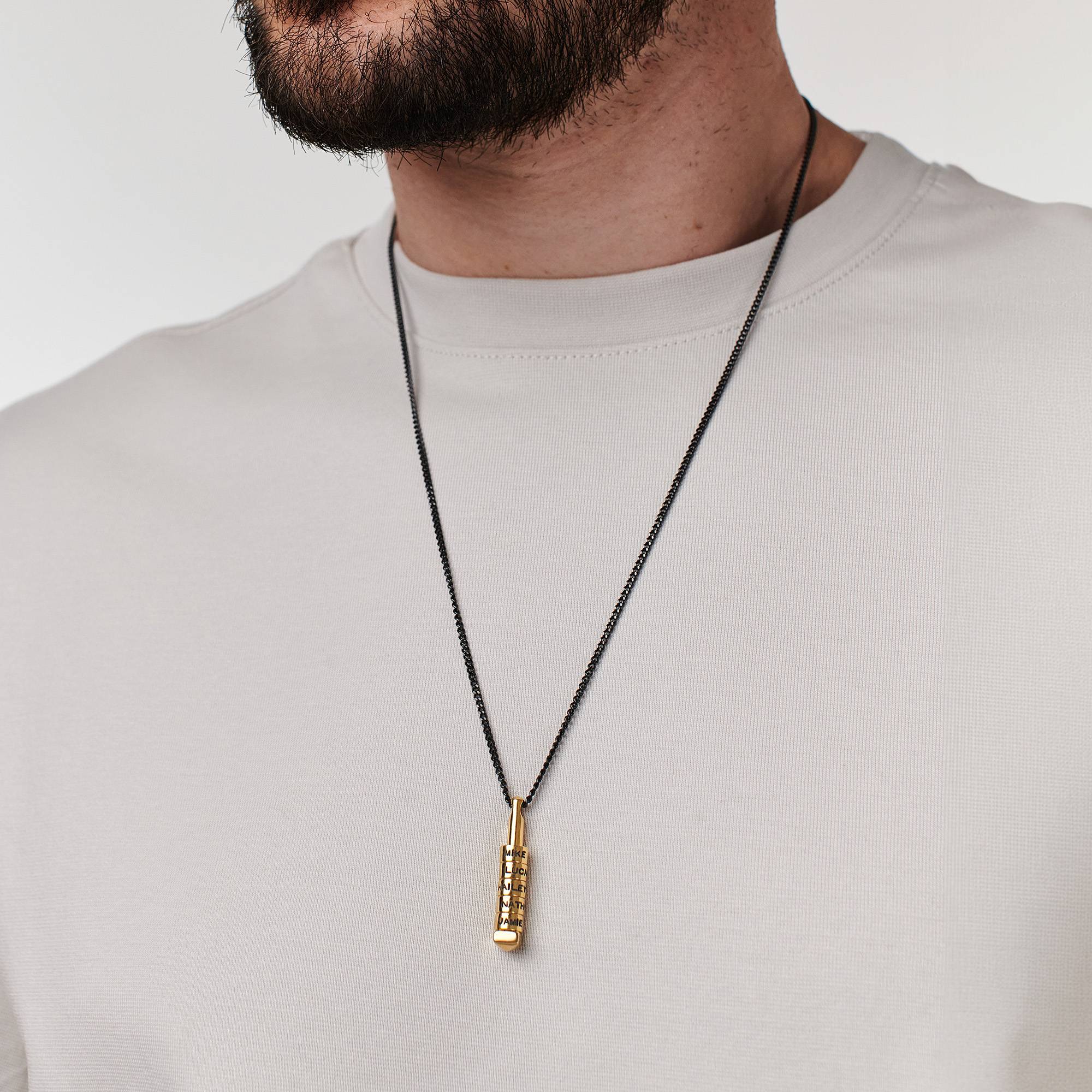 Collar de Barra Apilable en 3D para Hombres en Baño de Oro-3 Collar de Barra Apilable en 3D para Hombres en Baño de Oro-3 foto de producto