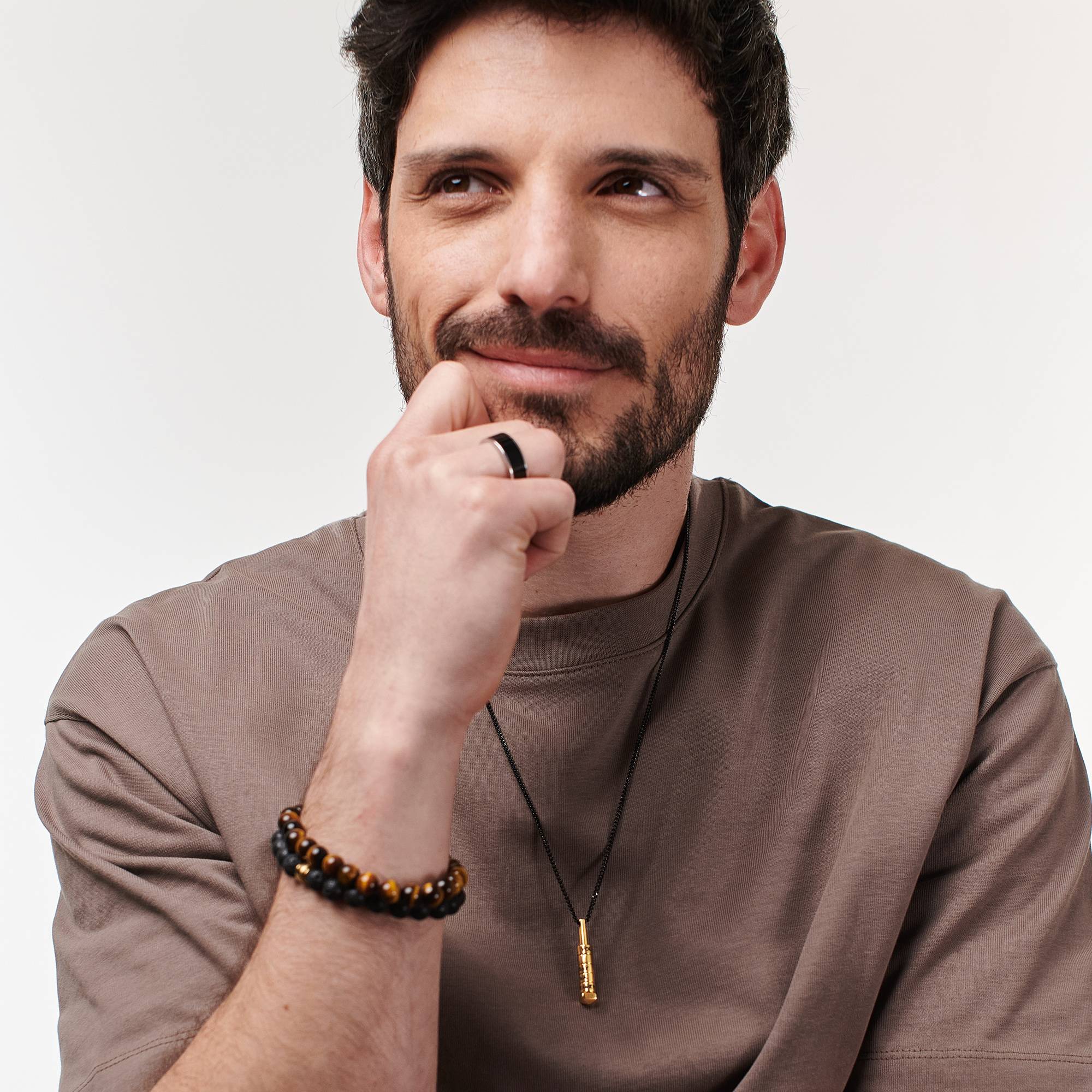Collar de Barra Apilable en 3D para Hombres en Vermeil de Oro-1 Collar de Barra Apilable en 3D para Hombres en Vermeil de Oro-1 foto de producto