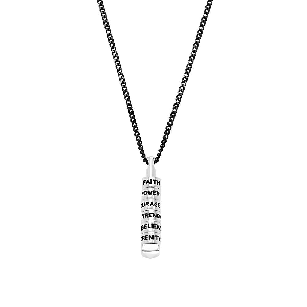 Collar de Barra Apilable en 3D para Hombres en Plata-3 foto de producto