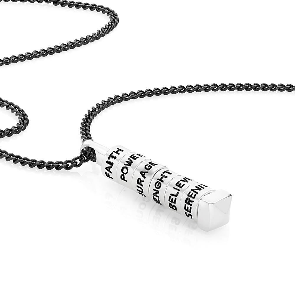 Collar de Barra Apilable en 3D para Hombres en Plata-4 foto de producto