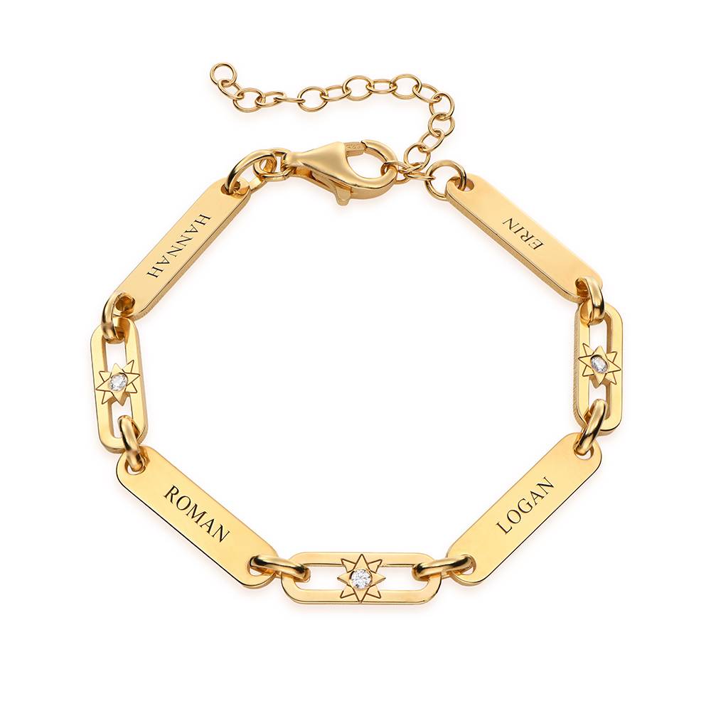 Pulsera de Nombre con Enlace de Luz Estelar en Chapa de Oro-1 foto de producto foto de producto