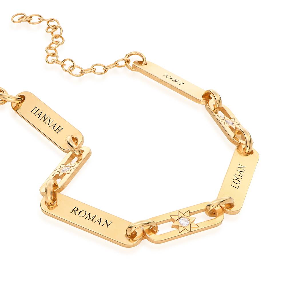 Pulsera de Nombre con Enlace de Luz Estelar en Chapa de Oro-4 foto de producto