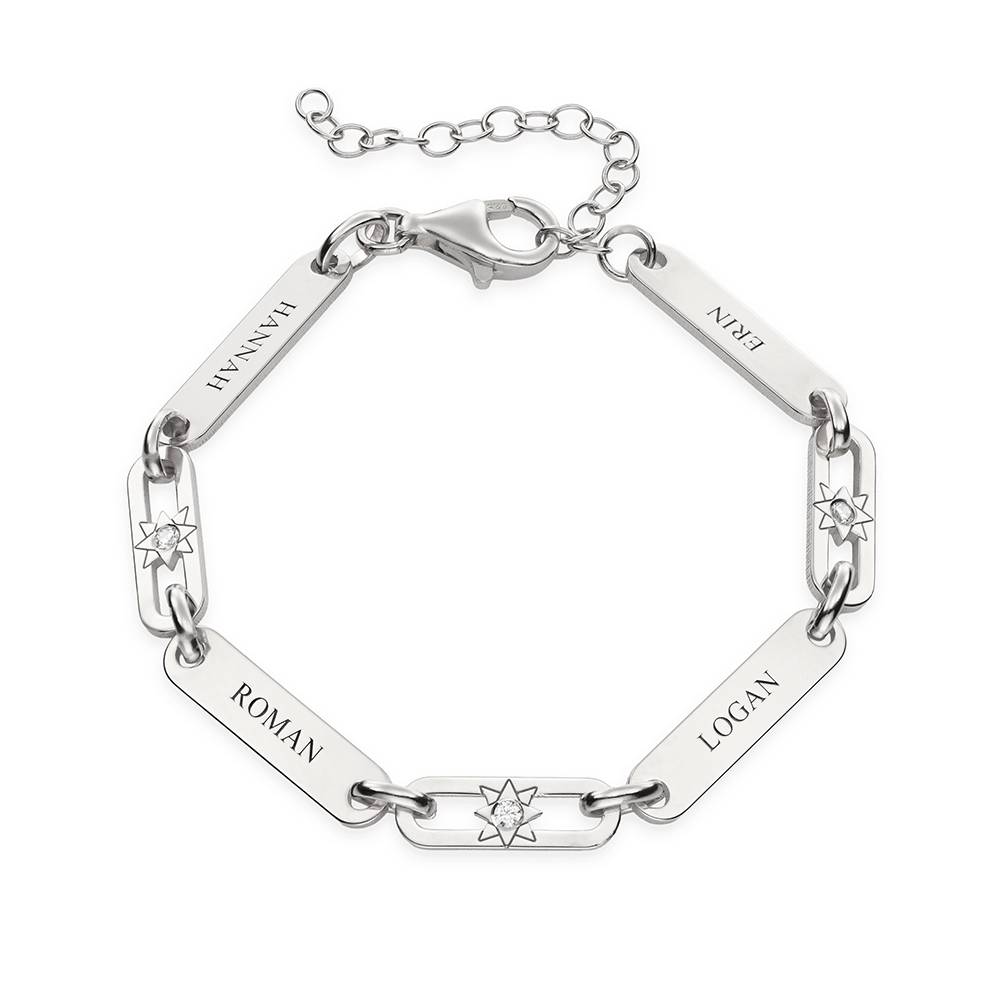 Pulsera de Nombre con Enlace de Luz Estelar en Plata Esterlina-1 foto de producto