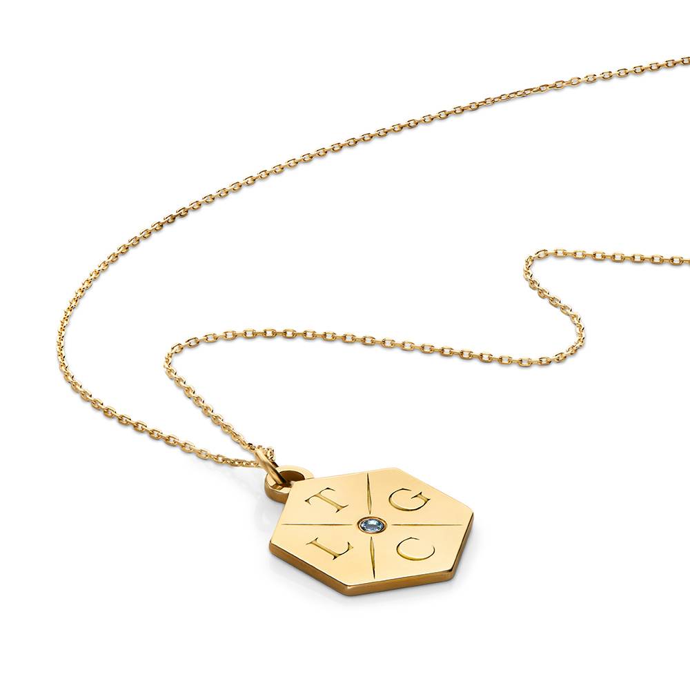 Collar con Inicial Pequeña Hasta las Estrellas en Oro Amarillo Macizo 10K-3 foto de producto