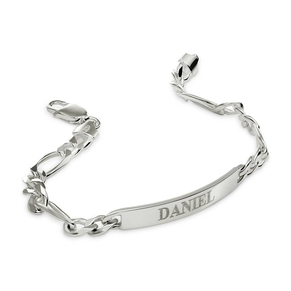 Pulsera con Identificación Estilo Amigo para Hombres en Plata-2 foto de producto