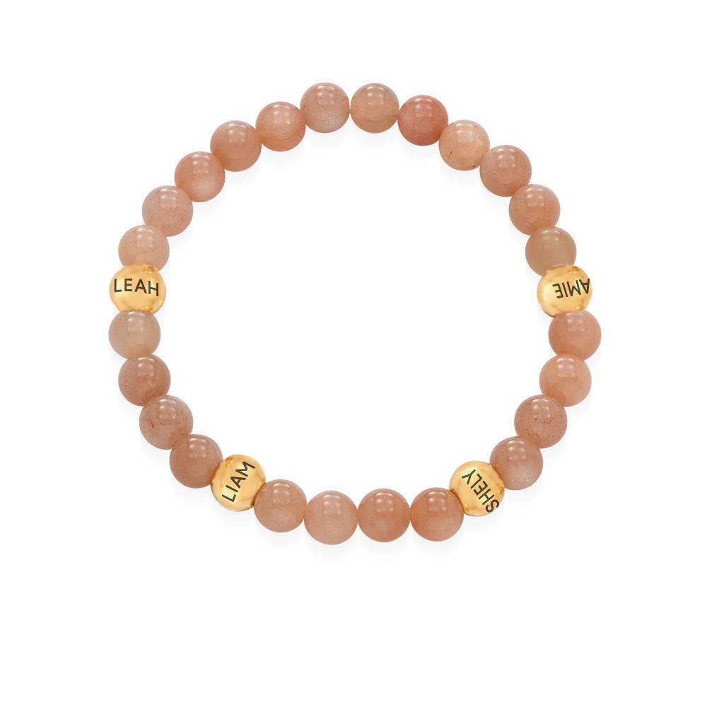 Pulsera Balance con Cuentas Semipreciosas de Piedra del Sol en Vermeil de Oro-1 foto de producto