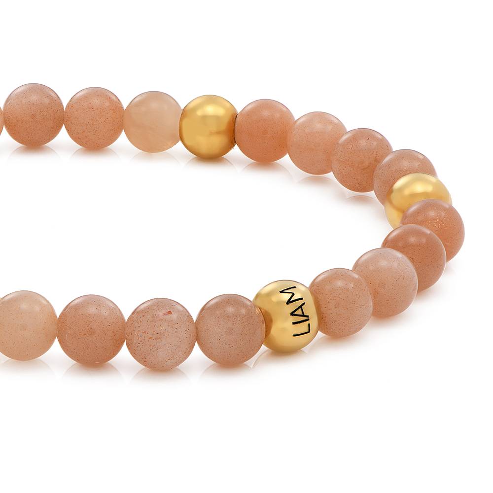 Pulsera Balance con Cuentas Semipreciosas de Piedra del Sol en Vermeil de Oro-5 foto de producto