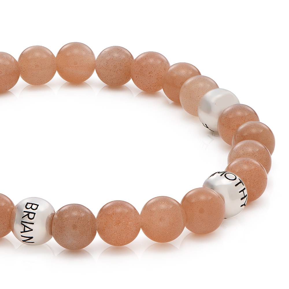 Pulsera Balance con Cuentas Semipreciosas de Piedra del Sol en Plata-5 Pulsera Balance con Cuentas Semipreciosas de Piedra del Sol en Plata-5 foto de producto