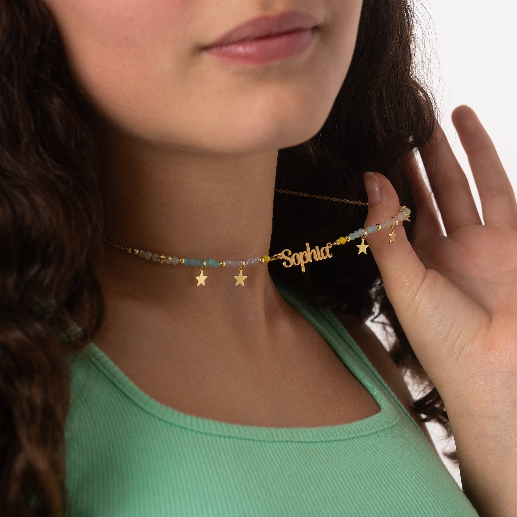 Collar con Nombre Superstar para Niñas en Latón Chapado en Oro de-7 Collar con Nombre Superstar para Niñas en Latón Chapado en Oro de-7 foto de producto