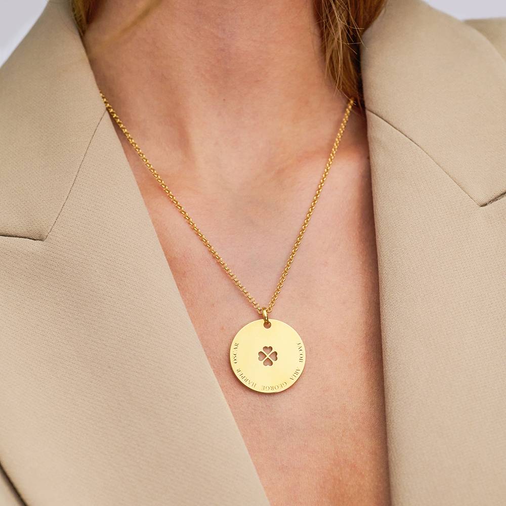 Collar de Nombre con Círculo Simbólico en Vermeil de Oro-4 foto de producto