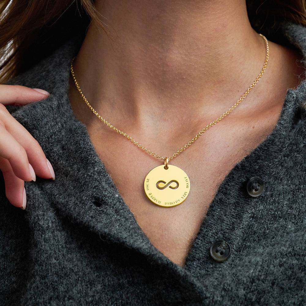 Collar de Nombre con Círculo Simbólico en Vermeil de Oro-5 foto de producto