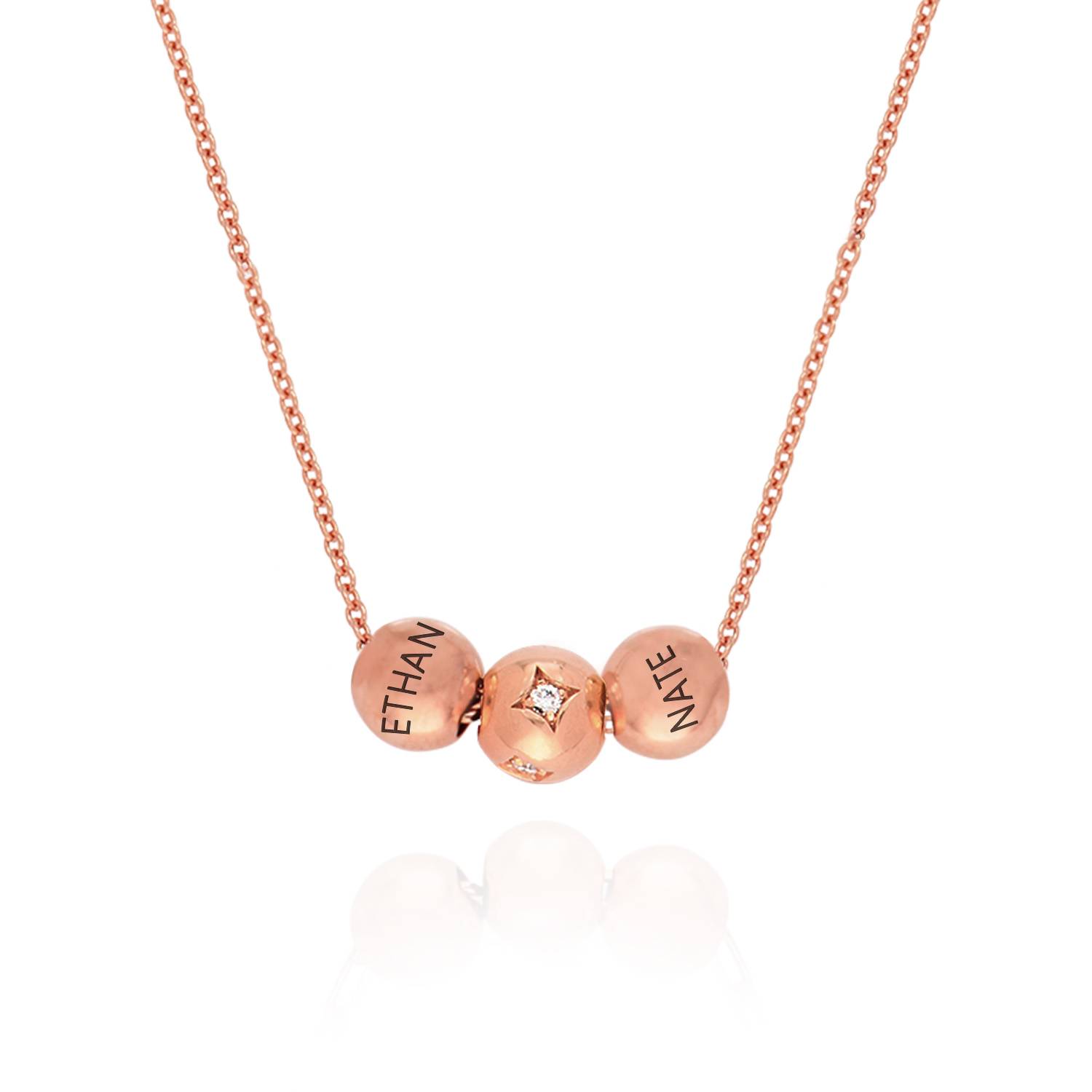 Collar Balance  y Diamante de 0.08ct en Chapado de Oro Rosa-1 foto de producto