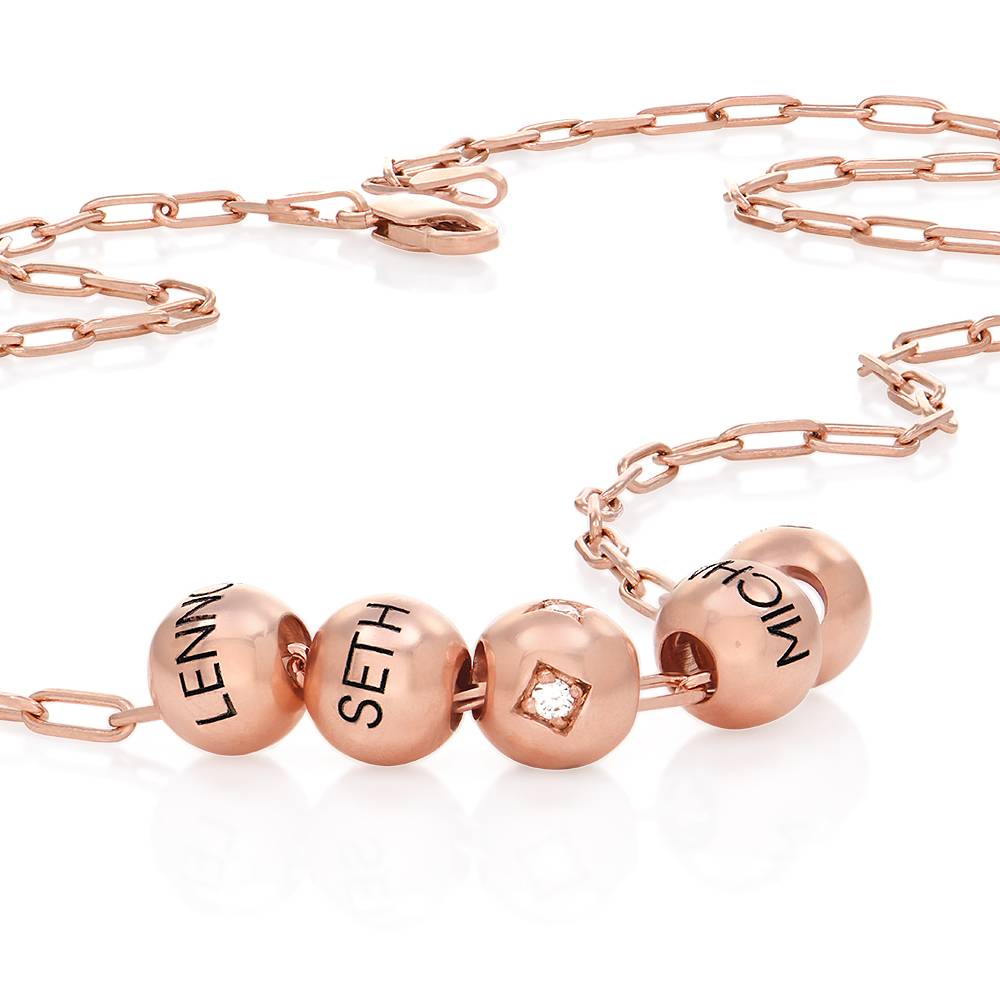Collar de Eslabones Balance y Diamante de 0.08ct en Vermeil de Oro Rosa-1 Collar de Eslabones Balance y Diamante de 0.08ct en Vermeil de Oro Rosa-1 foto de producto