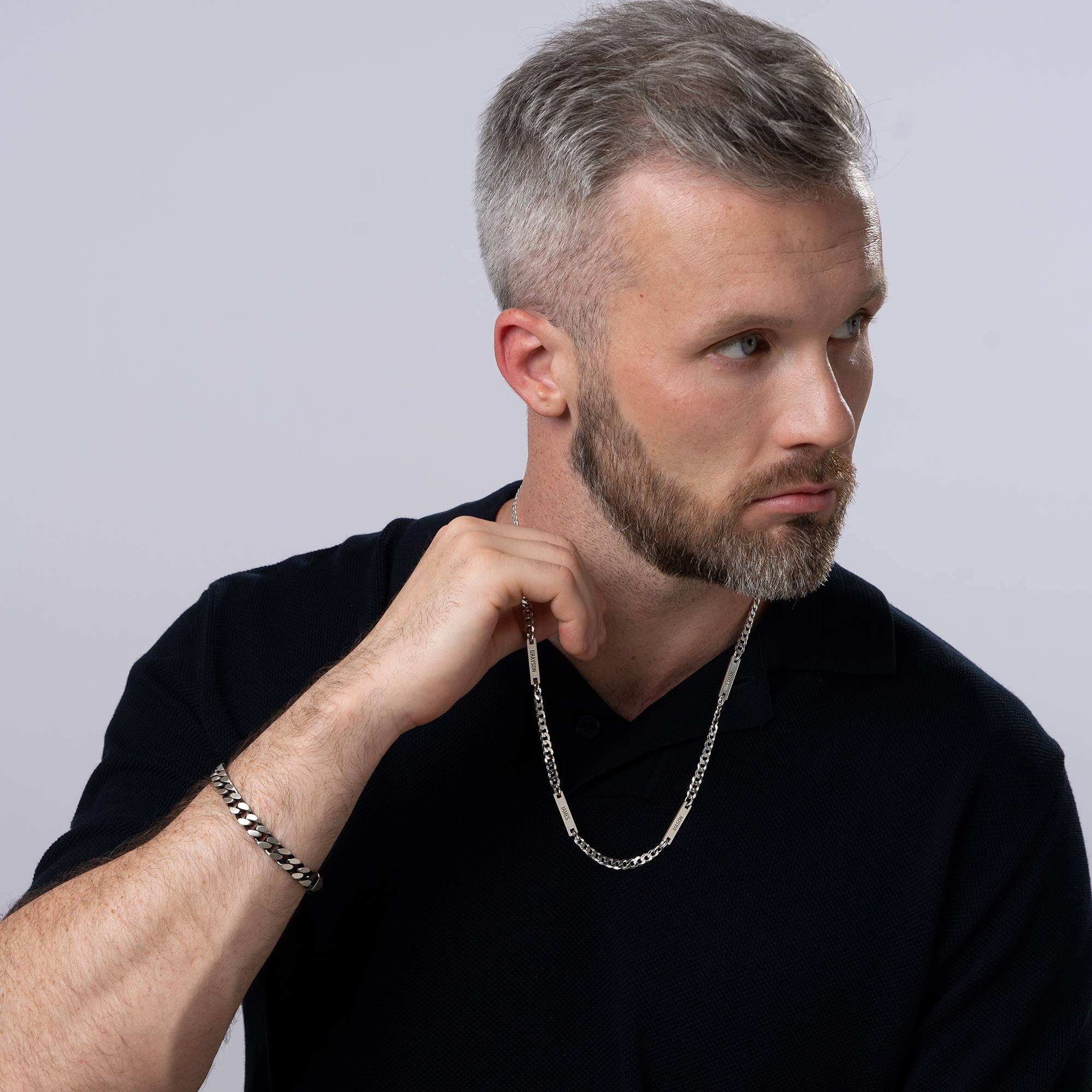 Collar Cosmos para Hombres en Plata Esterlina-2 foto de producto