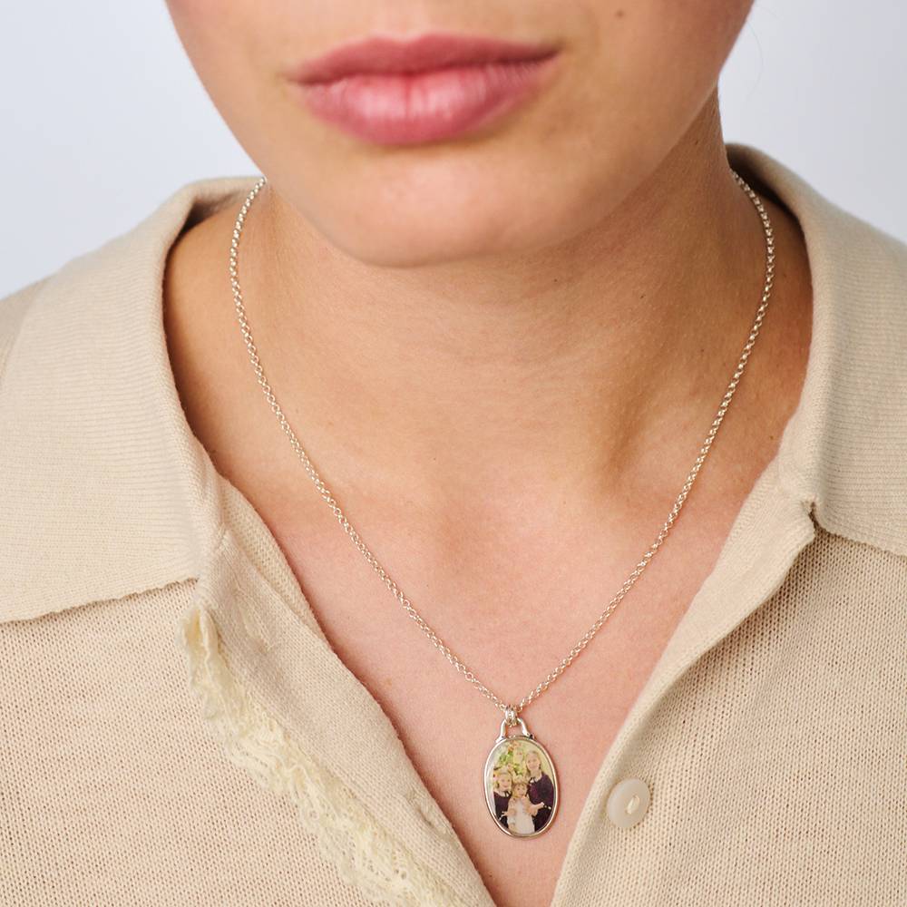 Collar Ovalado con Foto Recuérdame en Plata-2 foto de producto