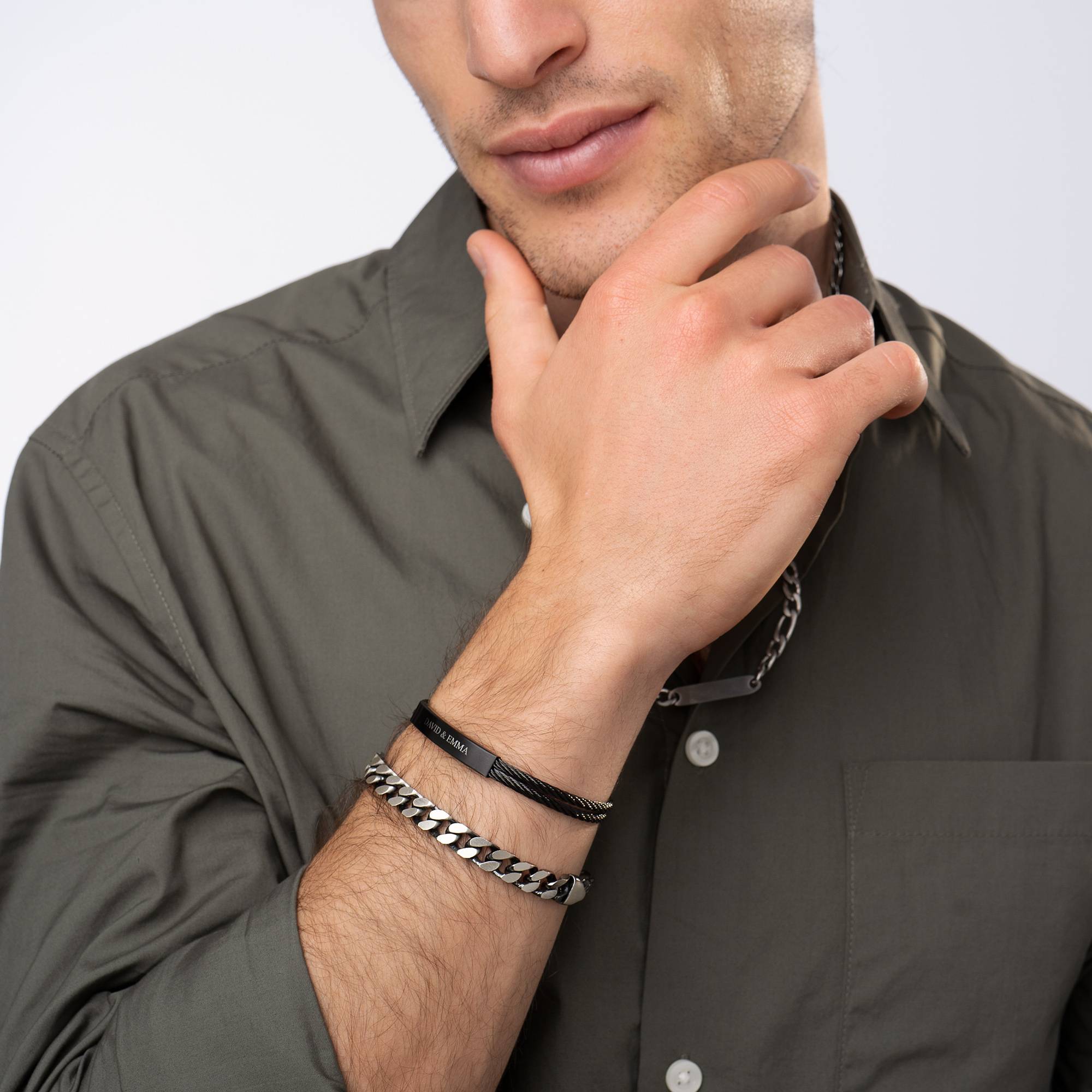 Pulsera Personalizada The Leader para Hombre en Acero Inoxidable-2 foto de producto