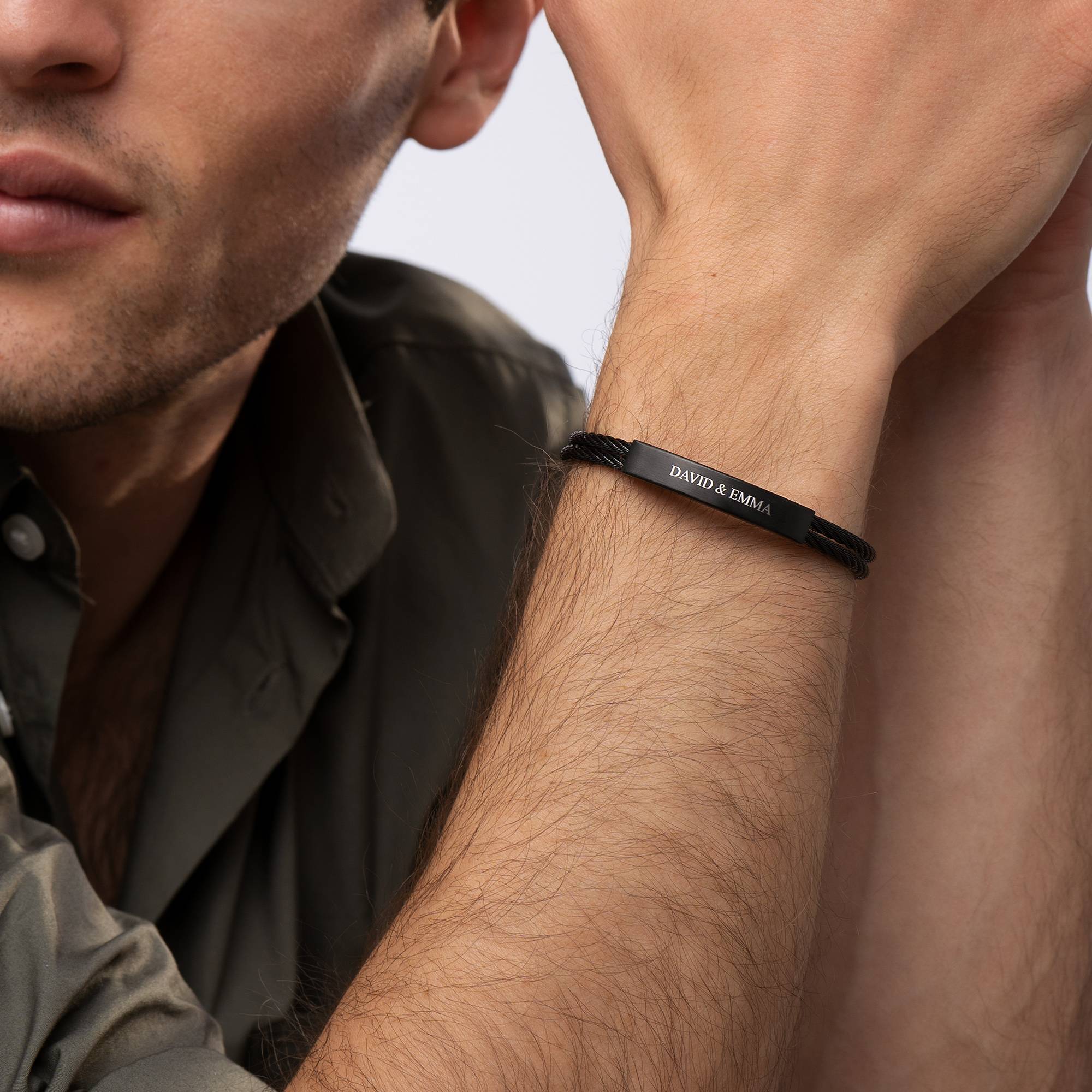 Pulsera Personalizada The Leader para Hombre en Acero Inoxidable-3 foto de producto