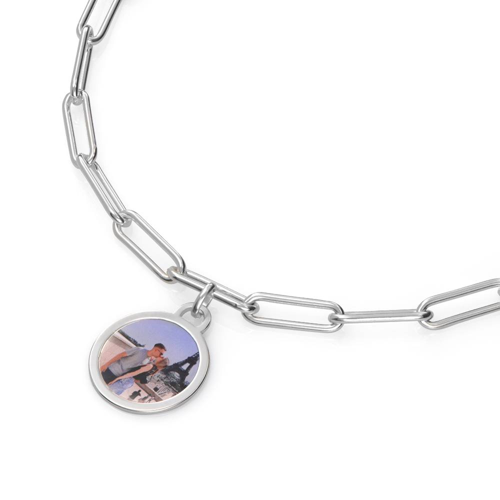 Pulsera con Colgante de Foto para Siempre en Plata-4 foto de producto