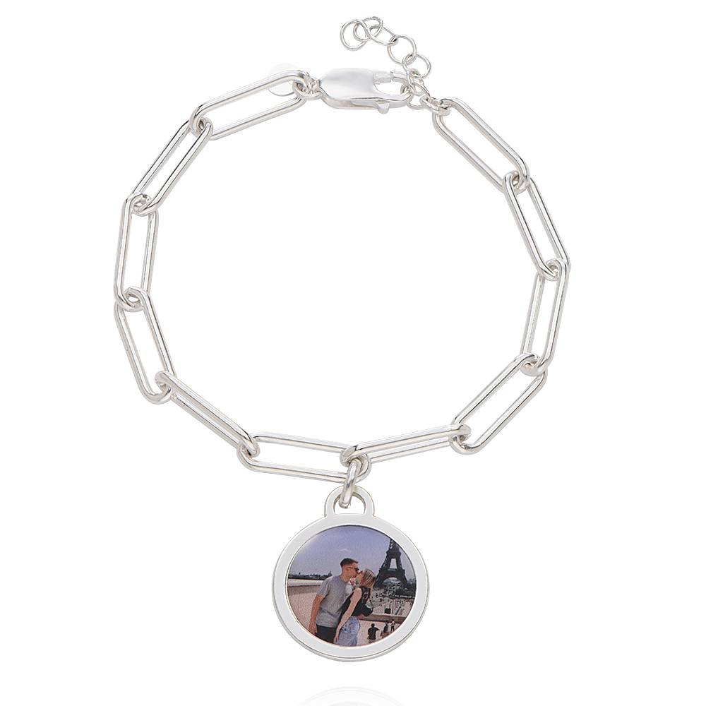 Pulsera con Colgante de Foto para Siempre en Plata-1 foto de producto