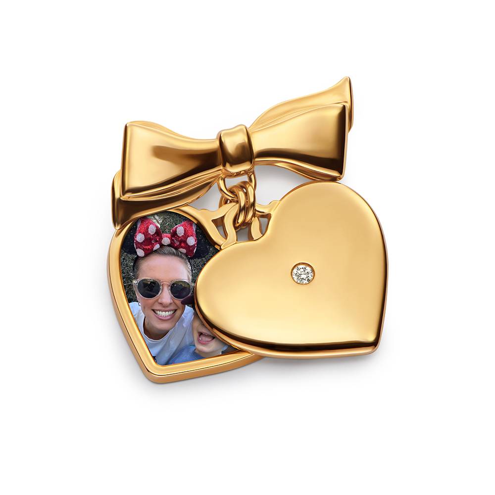 Broche Corazón Adorado en Chapa de Oro con Diamante de 0.05 CT-2 foto de producto
