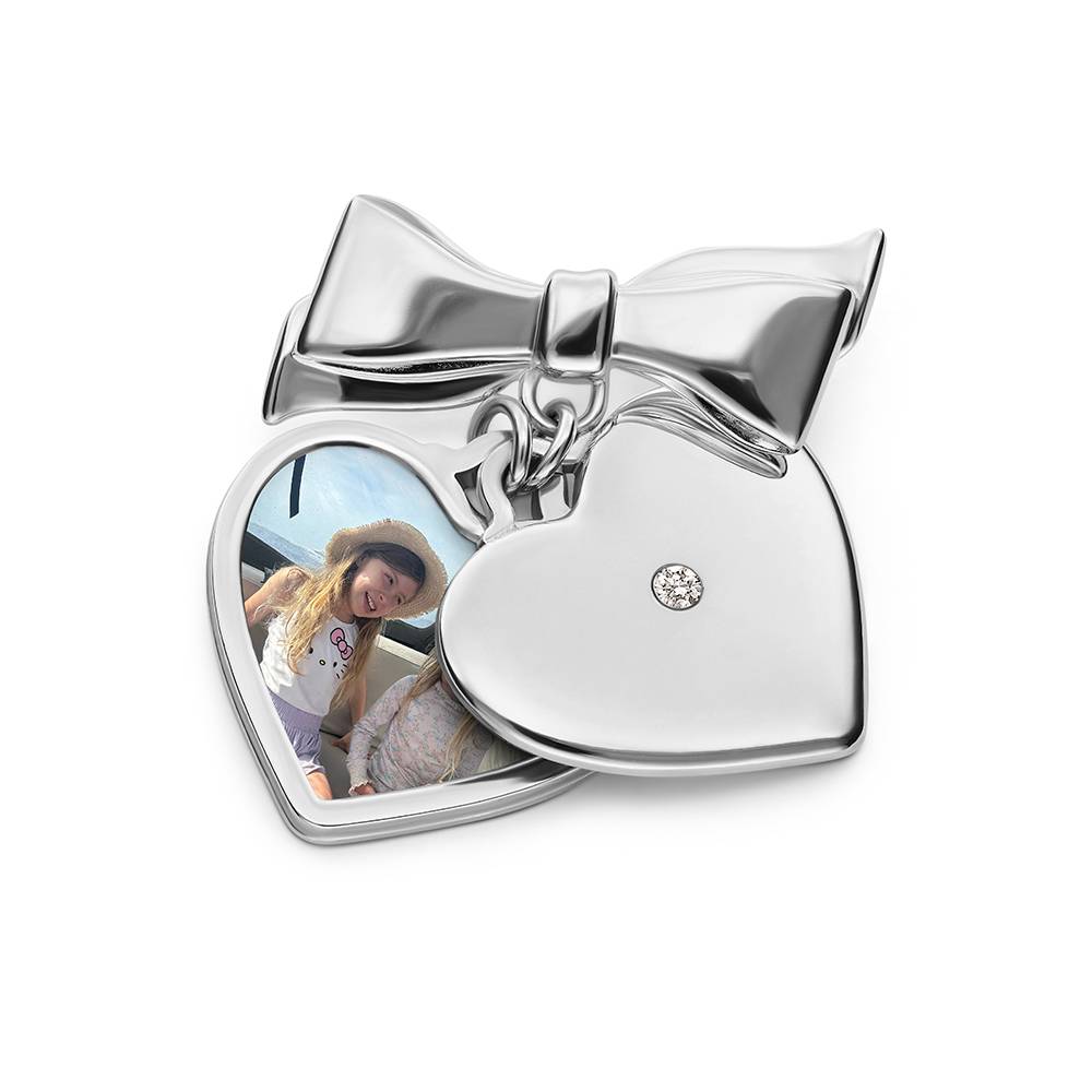 Broche Corazón Adorado en Plata con Diamante de 0.05 CT-1 foto de producto
