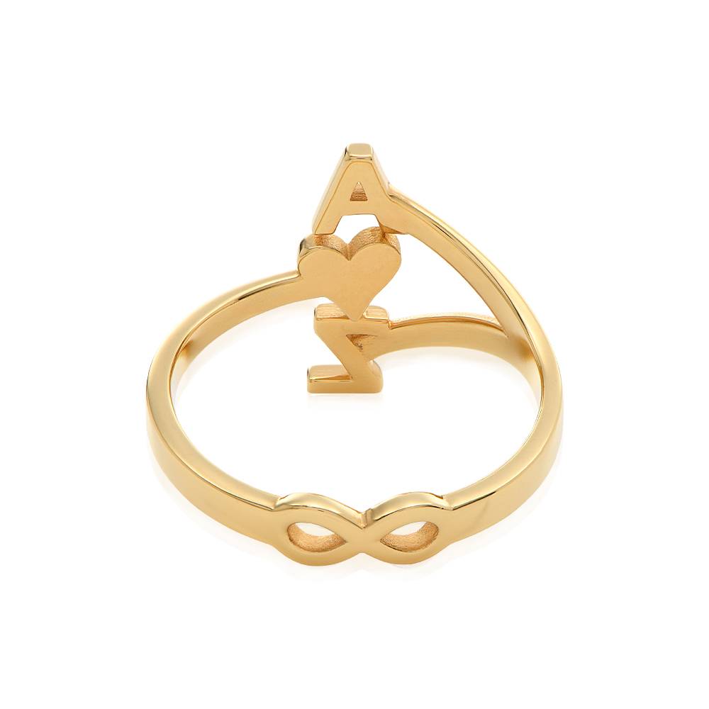Anillo Infinito con Tres Iniciales en Chapa de Oro-6 Anillo Infinito con Tres Iniciales en Chapa de Oro-6 foto de producto