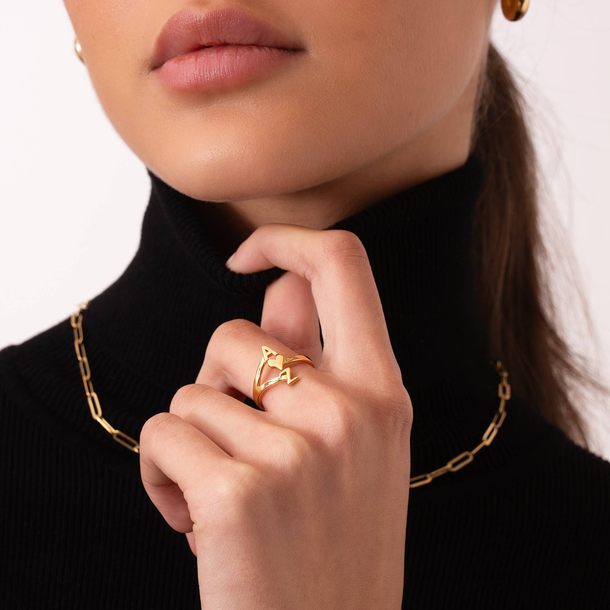 Anillo Infinito con Tres Iniciales en Vermeil de Oro-4 foto de producto