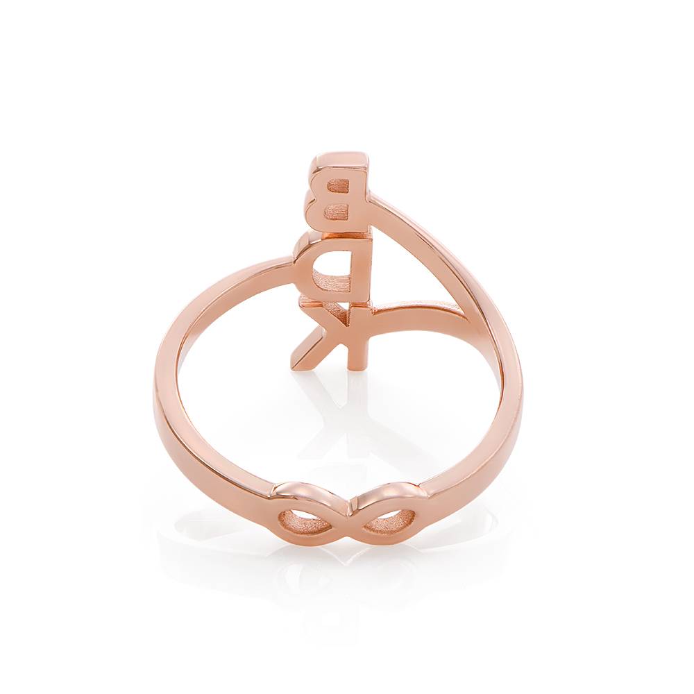 Anillo Infinito con Tres Iniciales en Chapa de Oro Rosa-2 foto de producto