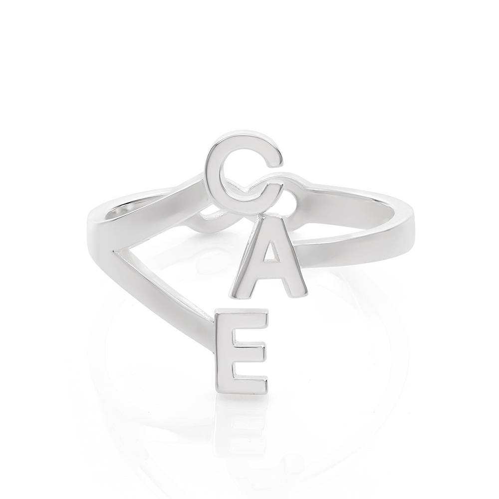 Anillo Infinito con Tres Iniciales en Plata Esterlina-6 foto de producto