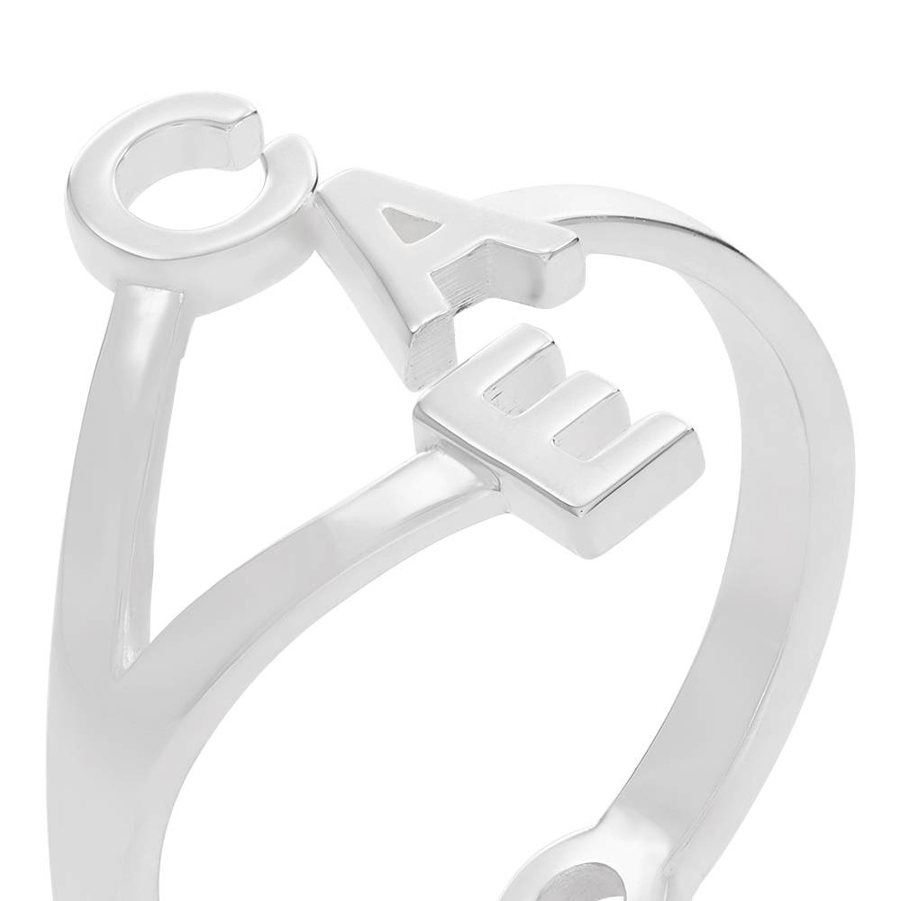 Anillo Infinito con Tres Iniciales en Plata Esterlina-3 foto de producto