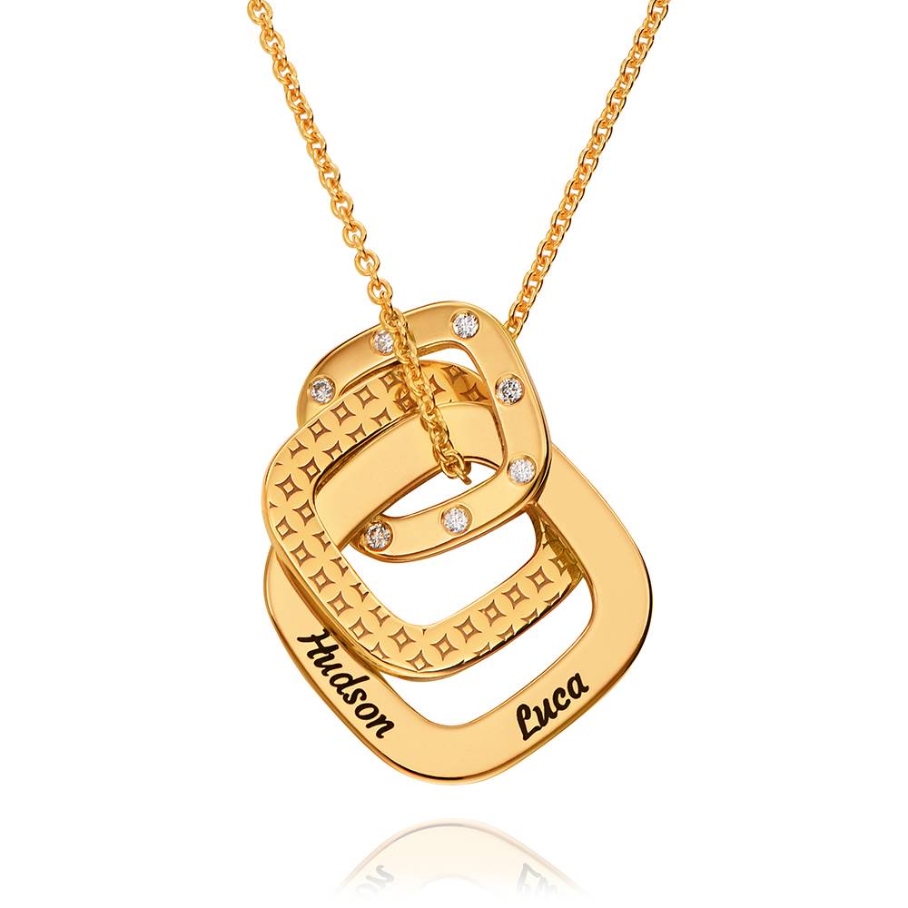 Collar Teres Grabado con Diamantes en Vermeil de Oro-5 Collar Teres Grabado con Diamantes en Vermeil de Oro-5 foto de producto