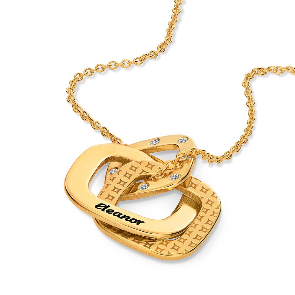 Collar Teres Grabado con Diamantes en Vermeil de Oro-7 Collar Teres Grabado con Diamantes en Vermeil de Oro-7 foto de producto