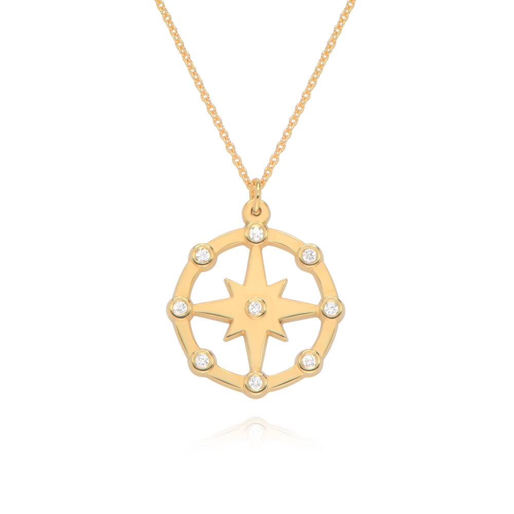 Collar Brillante Estrella del Norte con Diamantes en Vermeil de Oro-5 Collar Brillante Estrella del Norte con Diamantes en Vermeil de Oro-5 foto de producto